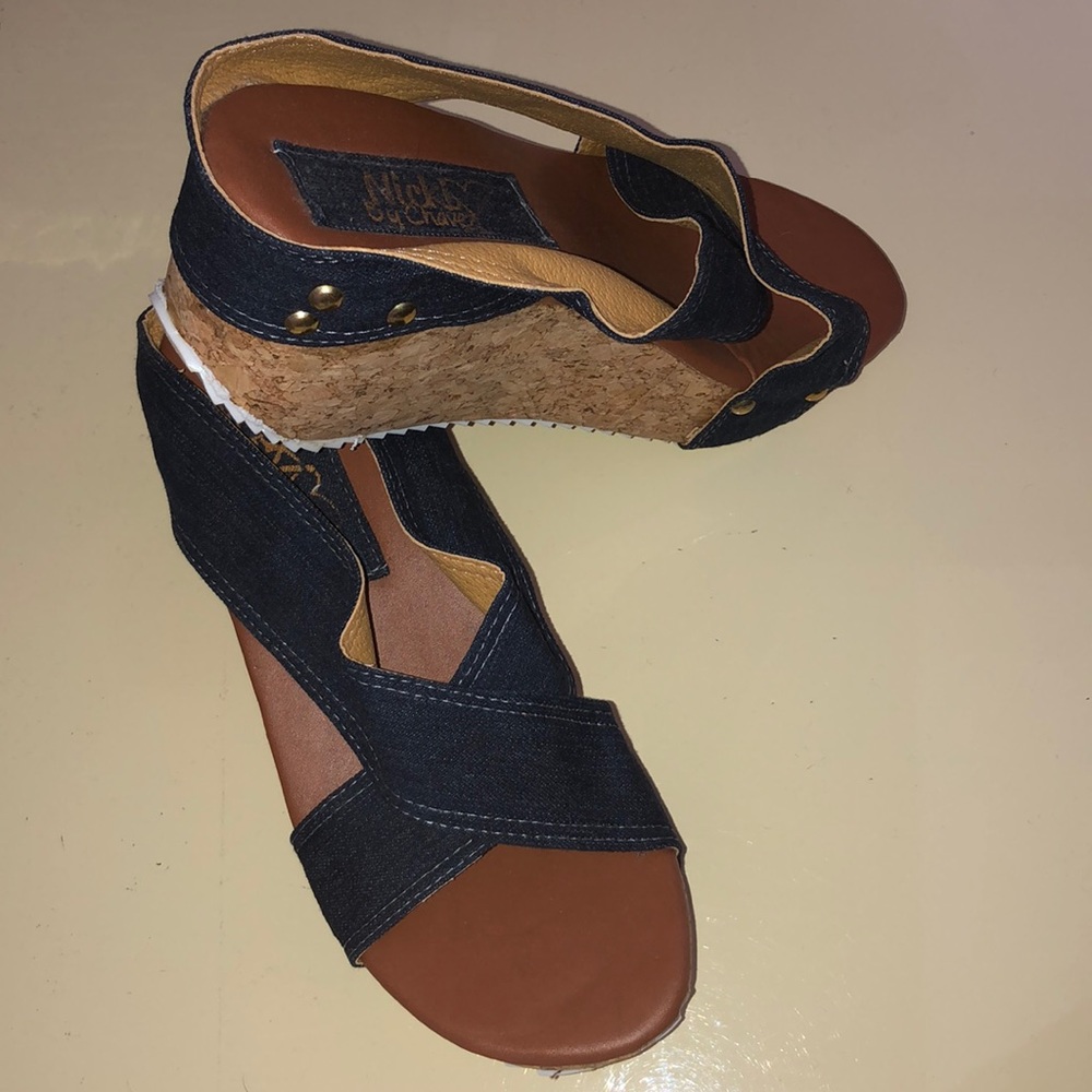 Jean Wedge Sandals